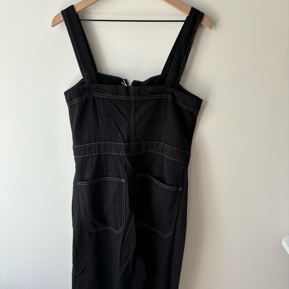 REFORMATION Ren Regenerative Cotton Denim Twill Jumpsuit In‎ Black Sz 6 - Picture 8 of 10